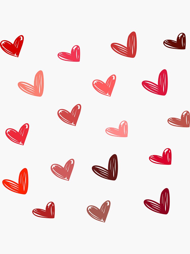 Thumbnail 3 of 3, Sticker, Pack of Red Hearts - Shapes Edition designed and sold by LittleFilmStore.