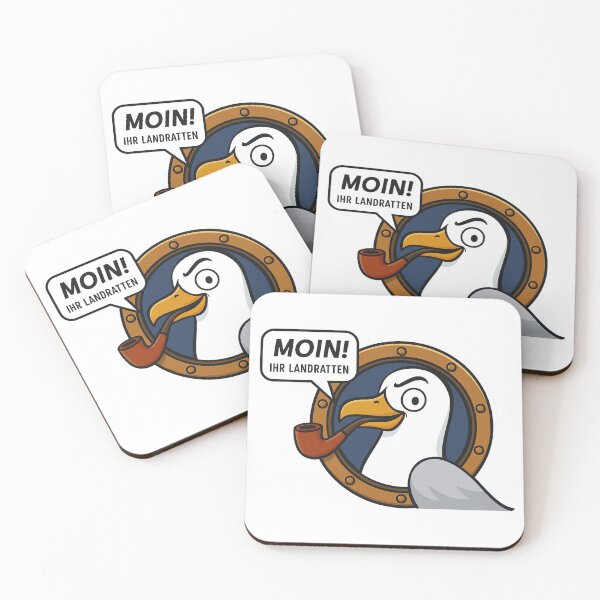 Item preview, Funny seagull “Hello, landlubbers!” – Maritime porthole design designed and sold by Jawoahl.