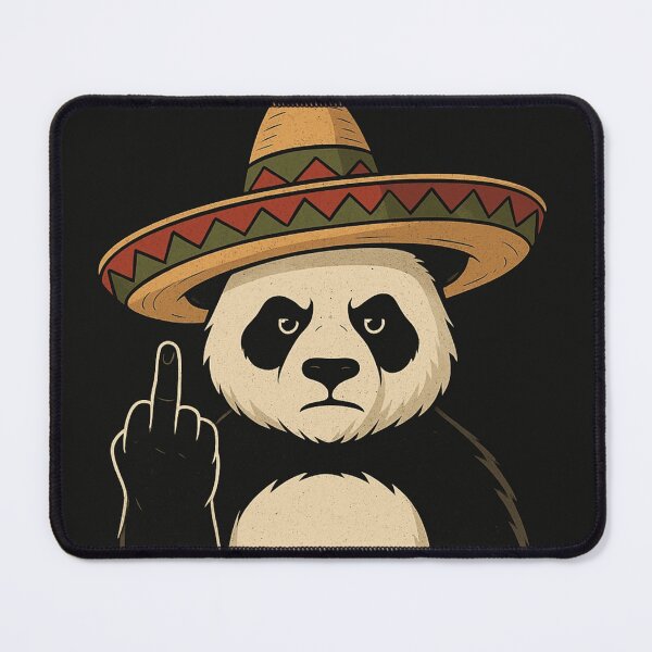 Item preview, Grumpy Panda in Sombrero Flipping Off World designed and sold by donkokone.