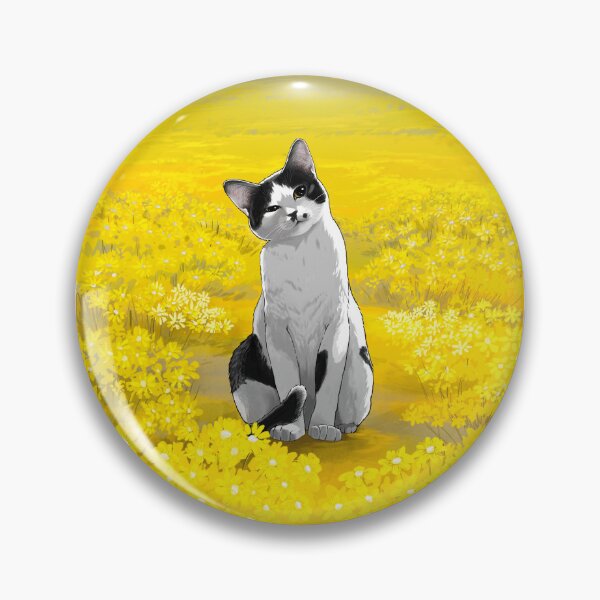 Item preview, cat in yellow flower field designed and sold by Dalbongju.