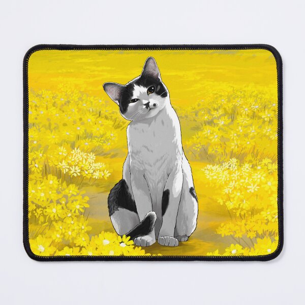 Item preview, cat in yellow flower field designed and sold by Dalbongju.