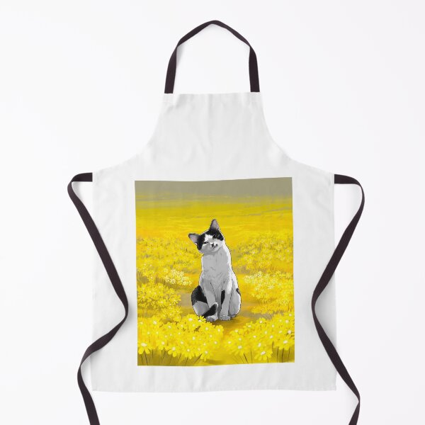 Item preview, cat in yellow flower field designed and sold by Dalbongju.