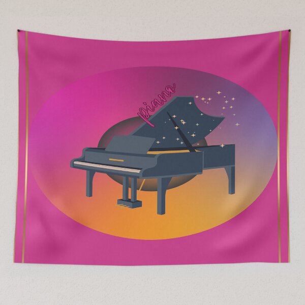 Item preview, The Piano On Fuchsia Gold & Purple Disk designed and sold by BrightrDayMusicArt.