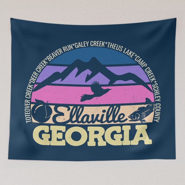 Item preview, Ellaville Georgia Sunset Retro Vintage Local Pride Logo designed and sold by CRHPOD20.