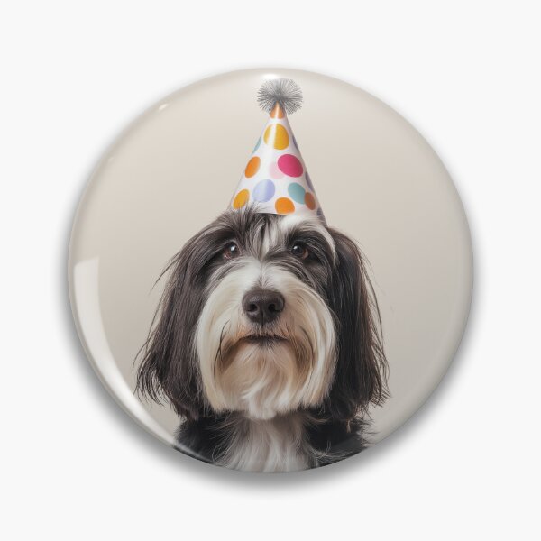 Item preview, Cute Bearded Collie dog with Party Hat Birthday Celebration designed and sold by LazyOwlStore.