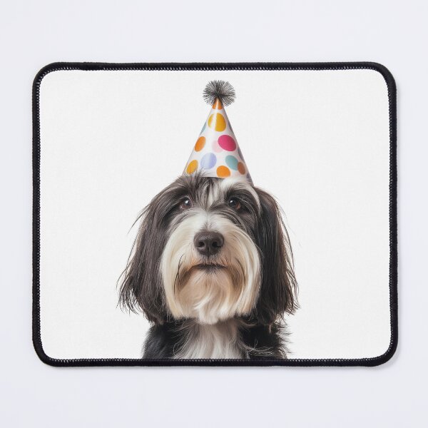 Item preview, Cute Bearded Collie dog with Party Hat Birthday Celebration designed and sold by LazyOwlStore.