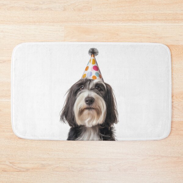 Item preview, Cute Bearded Collie dog with Party Hat Birthday Celebration designed and sold by LazyOwlStore.