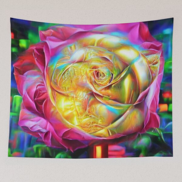 Item preview, Psychedelic Rainbow Rose Bloom Digital Art designed and sold by CASturgill.