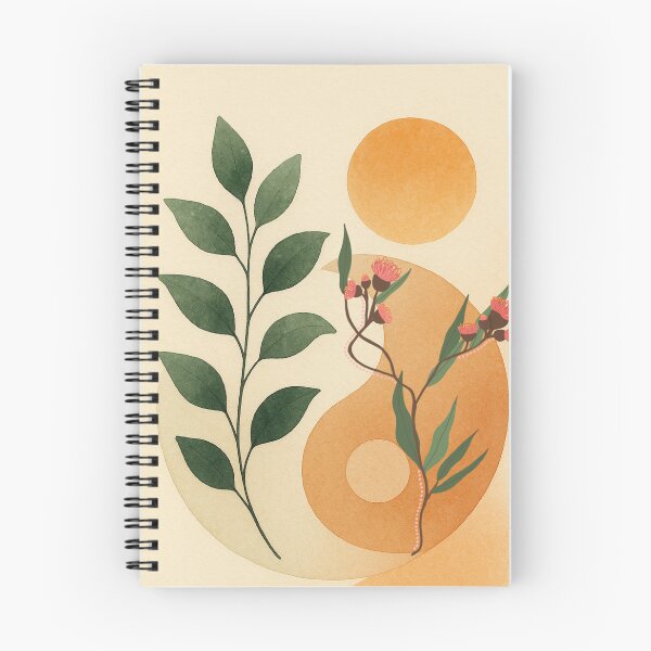 Aperçu de l'œuvre Aquarelle bohème à l'eucalyptus harmonieuse avec géométrie tropicale terreuse et tons hygge créée et vendue par AbstractTrace.