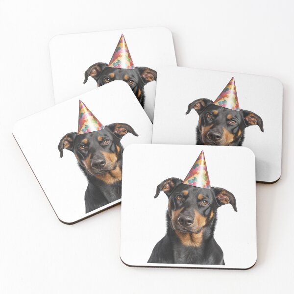 Item preview, Cute Beauceron dog with Party Hat Birthday Celebration designed and sold by LazyOwlStore.