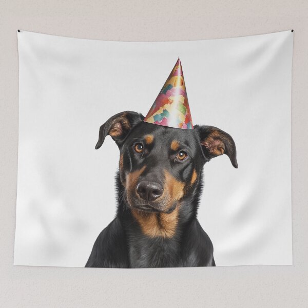Item preview, Cute Beauceron dog with Party Hat Birthday Celebration designed and sold by LazyOwlStore.