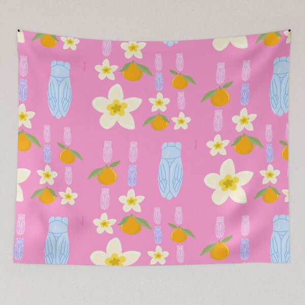 Item preview, Cicadas, Clementines and Summer Flowers designed and sold by petiteToulon.
