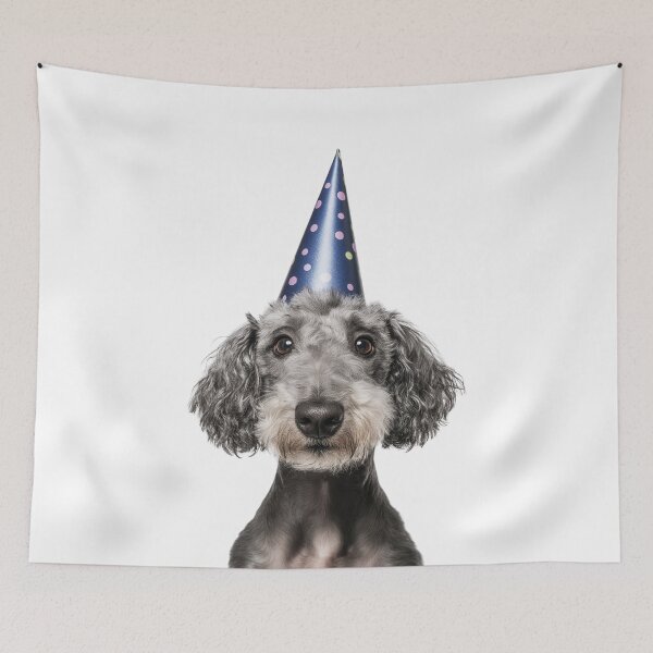 Item preview, Cute Bedlington Terrier dog with Party Hat Birthday Celebration designed and sold by LazyOwlStore.