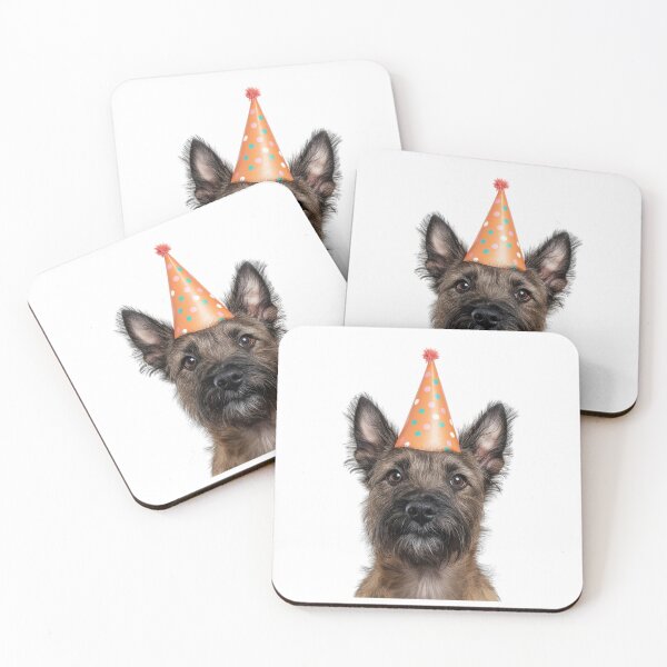 Item preview, Cute Belgian Laekenois dog with Party Hat Birthday Celebration designed and sold by LazyOwlStore.