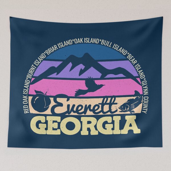 Item preview, Everett Georgia Sunset Retro Vintage Local Pride Logo designed and sold by CRHPOD20.
