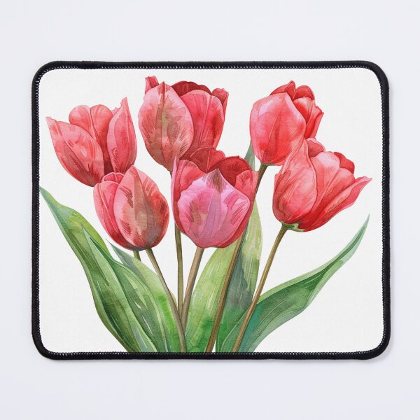 Item preview, Red tulips watercolor style designed and sold by Sunakokookkook.
