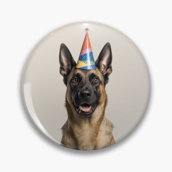 Item preview, Cute Belgian Malinois dog with Party Hat Birthday Celebration designed and sold by LazyOwlStore.