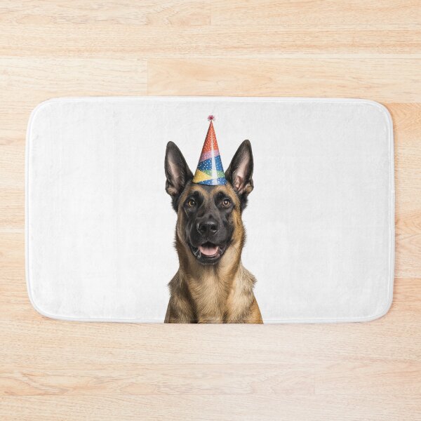 Item preview, Cute Belgian Malinois dog with Party Hat Birthday Celebration designed and sold by LazyOwlStore.