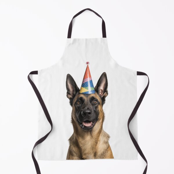 Item preview, Cute Belgian Malinois dog with Party Hat Birthday Celebration designed and sold by LazyOwlStore.