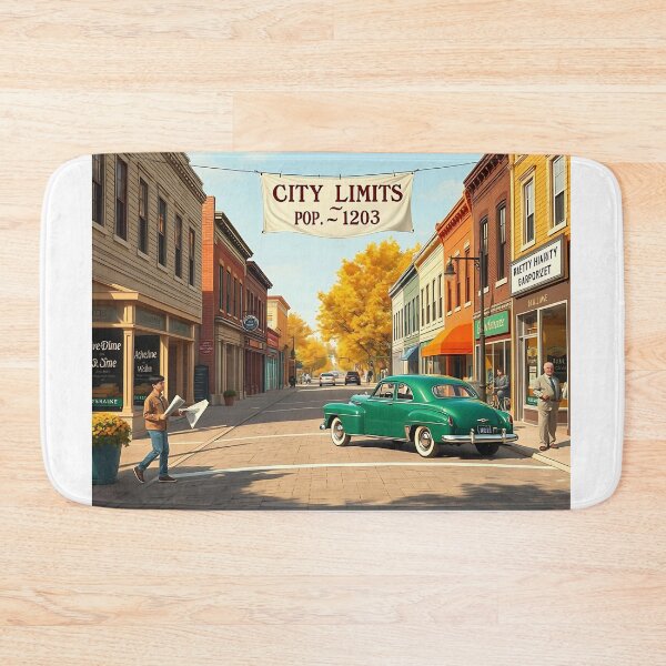 Item preview, Small town main street in autumn, 1940s designed and sold by Zazeyy.