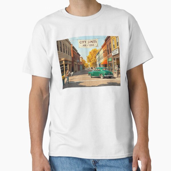 Item preview, Small town main street in autumn, 1940s designed and sold by Zazeyy.