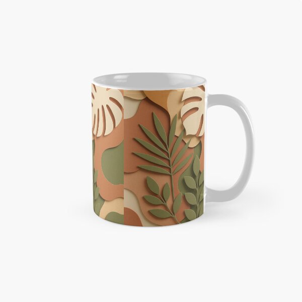 Item preview, 3D Boho Botanical Layers 3D Paper Cut Eucalyptus & Tropical Leaf Art in Earthy Warm Hues designed and sold by AbstractTrace.