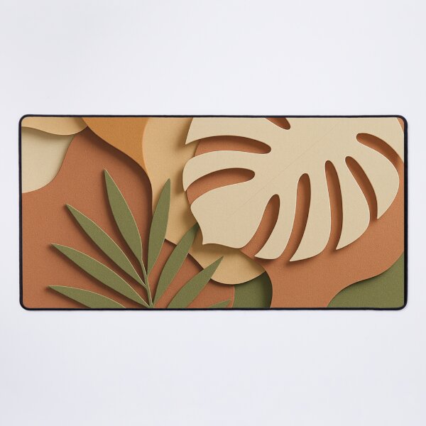 Item preview, 3D Boho Botanical Layers 3D Paper Cut Eucalyptus & Tropical Leaf Art in Earthy Warm Hues designed and sold by AbstractTrace.