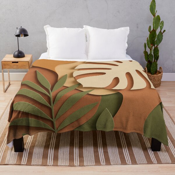 Item preview, 3D Boho Botanical Layers 3D Paper Cut Eucalyptus & Tropical Leaf Art in Earthy Warm Hues designed and sold by AbstractTrace.