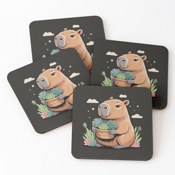 Item preview, Cute Capybara with Succulent Cactus Arrangement Plants Gardening designed and sold by merchloh128.