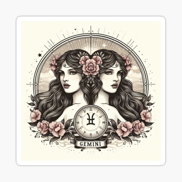 Item preview, Gemini Vintage – Retro Zodiac Art designed and sold by EuropeanPrints.