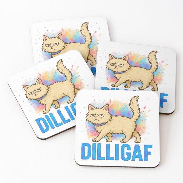 Item preview, DILLIGAF Cat – Grumpy Walk-Off Attitude Shirt designed and sold by LuckyFoxMerch.