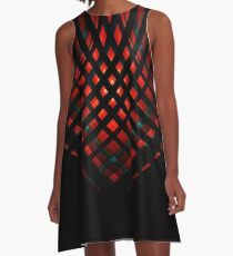 Behind Bars - Red A-Line Dress