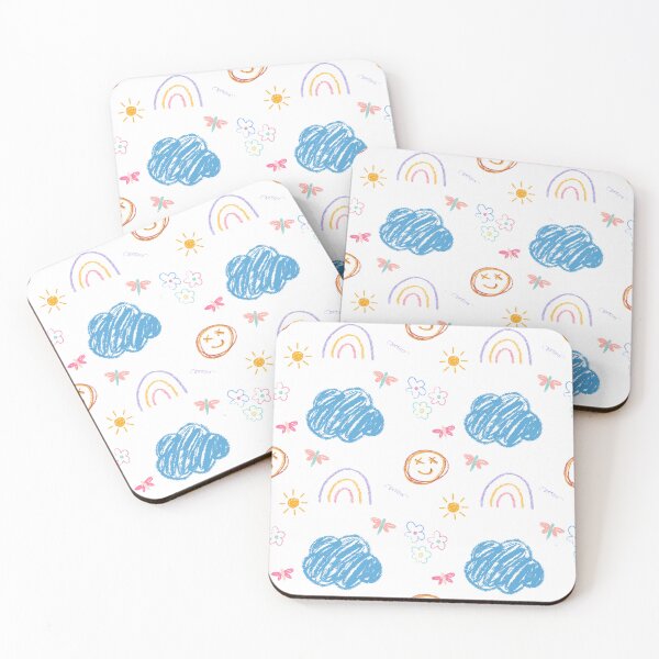 Item preview, Seamless pattern with cute crayon doodles on black background.  designed and sold by mug&more station.