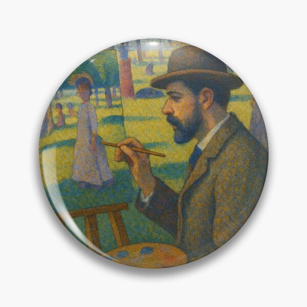 Item preview, Seurat Painting a Park Scene in Pointillism designed and sold by giant_ani.