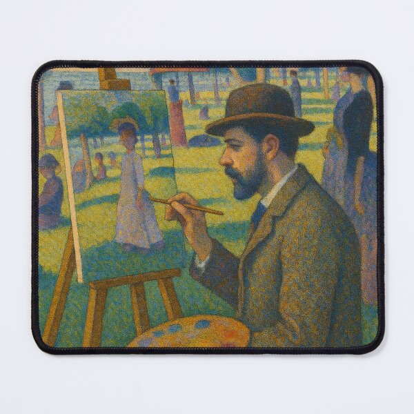 Item preview, Seurat Painting a Park Scene in Pointillism designed and sold by giant_ani.