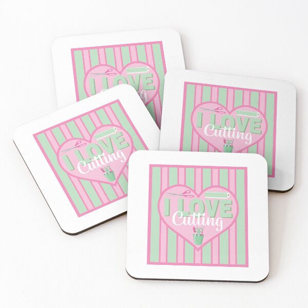 Item preview, Fabric Panels I Love Cutting - APPLE AND PINK designed and sold by StellarFX.