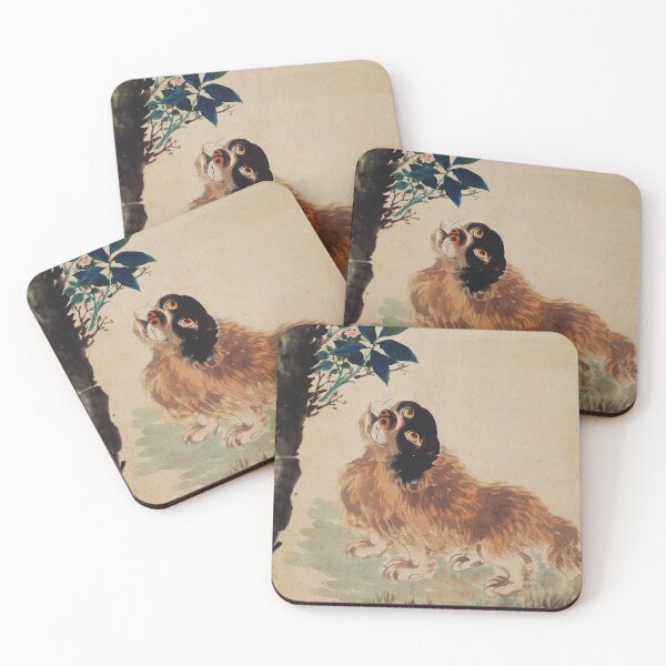 Item preview, Korean Folk Art Dog Illustration Traditional Minhwa Puppy Print designed and sold by allpalgo.