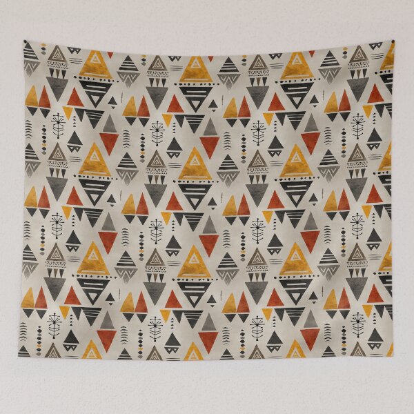 Item preview, Ancestral Triangle Motifs in Earthy Tones designed and sold by Moisky Patterns.