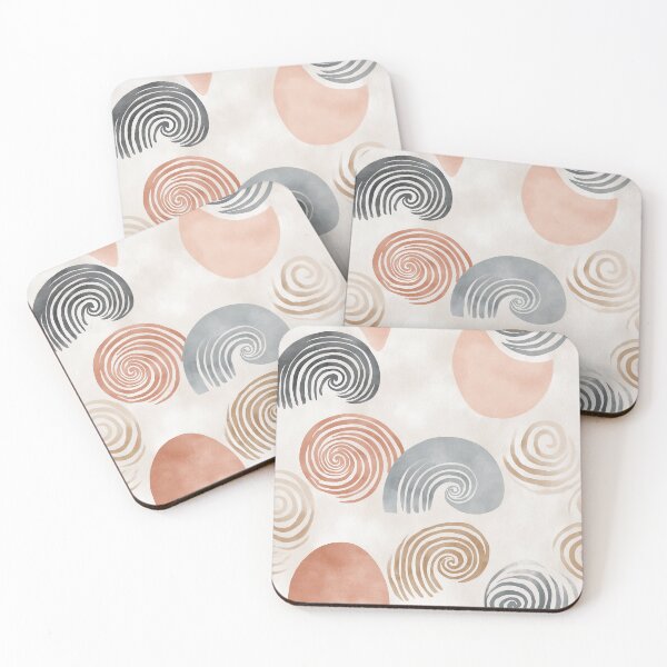 Item preview, Soft Spiral Shells in Terracotta and Smoke designed and sold by Moisky Patterns.