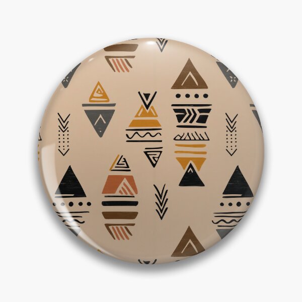 Item preview, Símbolos tribales apilados sobre fondo ocre designed and sold by Moisky Patterns.