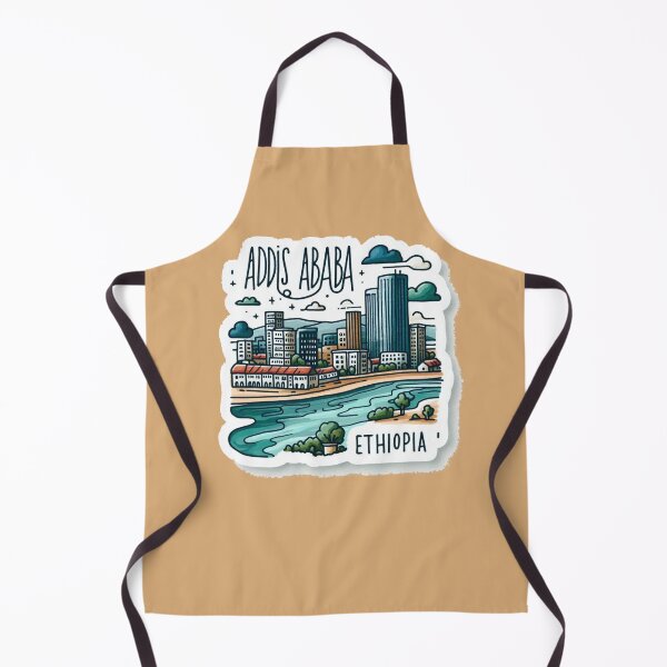 Item preview, Addis Ababa Ethiopia Minimalist Watercolor Cityscape Sticker with Flag ,  designed and sold by PaintMeWorld.
