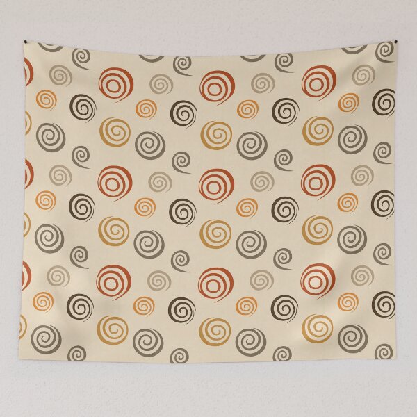 Item preview, Tribal Spiral Whorls in Clay and Charcoal designed and sold by Moisky Patterns.