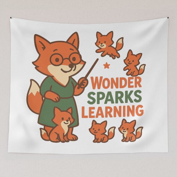 Item preview, Wonder Sparks Learning – Cute Baby Foxes Quote for Kids & Teachers designed and sold by Educational Prints & Fun ABC Designs.
