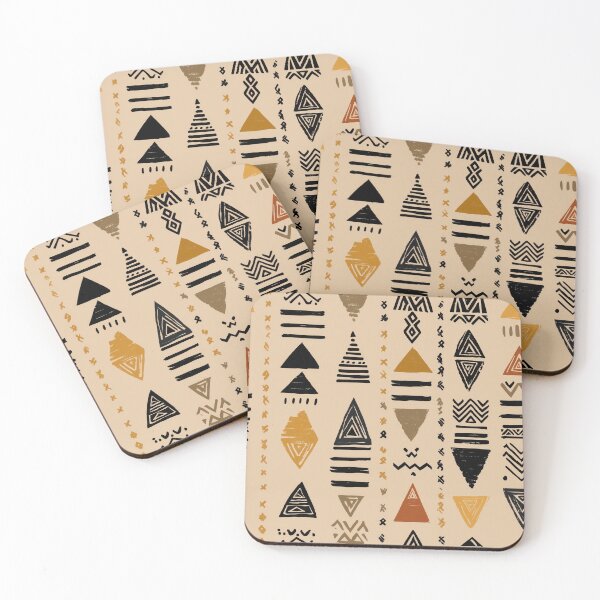 Item preview, Tribal Spiral Whorls in Clay and Charcoal designed and sold by Moisky Patterns.