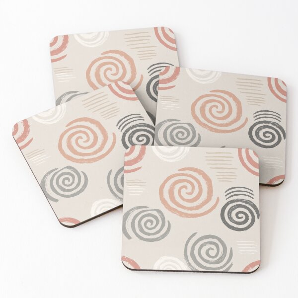 Item preview, Hand-Painted Spirals in Clay and Charcoal designed and sold by Moisky Patterns.