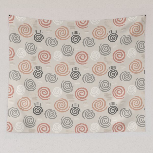 Item preview, Hand-Painted Spirals in Clay and Charcoal designed and sold by Moisky Patterns.
