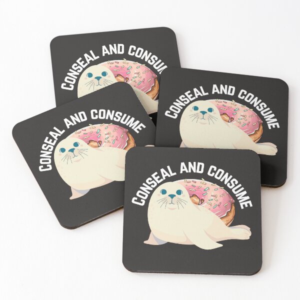 Item preview, Conceal and consume the doughnut or donut cute seal retro designed and sold by ClickATee Store .