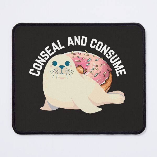 Item preview, Conceal and consume the doughnut or donut cute seal retro designed and sold by ClickATee Store .