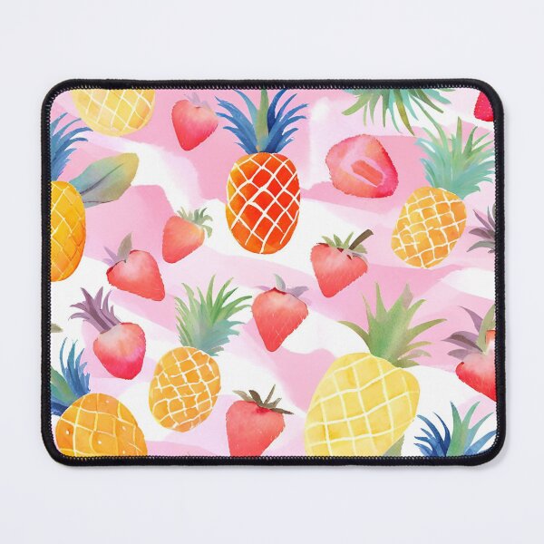 Item preview, Watercolor Strawberries Coquette Summer Pineapple Fruit Pattern designed and sold by SunfullyYours.