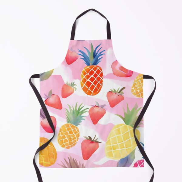 Item preview, Watercolor Strawberries Coquette Summer Pineapple Fruit Pattern designed and sold by SunfullyYours.